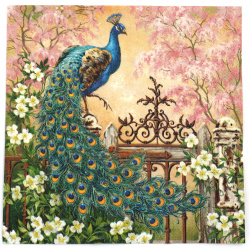 3-Ply Napkin for Decoupage Ambiente 33x33 cm, Noble Peacock - 1 piece