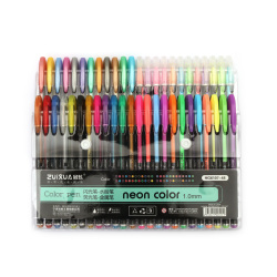 48Pcs Neon Color Pen Set with Gel ink, Neon colors and Fine Glitter, 1.0 mm - 48 colors