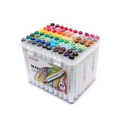 Set de markere cu alcool dublu - 80 de culori