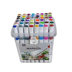 Set of Dual-Tip Alcohol Markers with Brush - 48 Colors