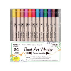 Double-Ended Marker Set with Brush and Fineliner - 24 Colors