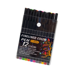 Set of Colored Fineliners 0.4 mm - 12 Colors