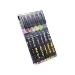 Set of Water-Based Metallic Markers - 6 Pieces