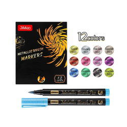 Set of Brush Markers Metallic Colors - 12 Colors