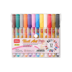 Set of Acrylic Marker Pens for Nail Art Decoration - 12 Colors