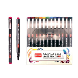 Set of Colored Fine Liners 0.4 mm - 12 Colors