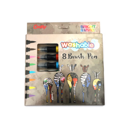 Set of Washable Brush Markers - 8 Colors