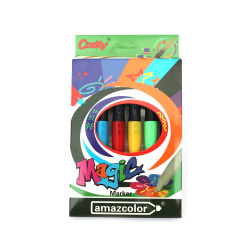 Set of Magic Markers, 5 Colors + 1