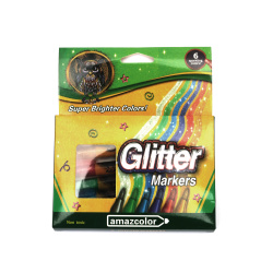 Set of Glitter Markers - 6 Colors