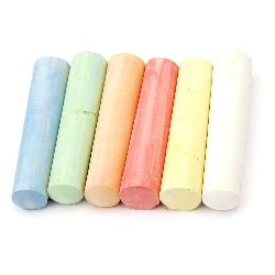 Chalk for drawing round 20x100 mm -6 colors