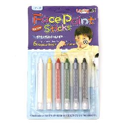 Crayons for Face & Body ART Decoration, Mixed Colors, 6 pcs