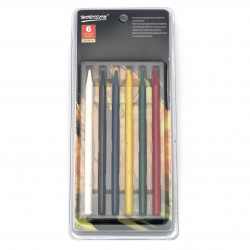 Set of color pencils without wood - 6 basic colors