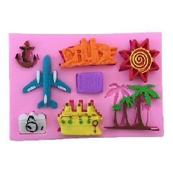 Silicone mold /shape/ 100x83x10 mm travel theme forms