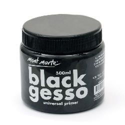 Gesso Universal Primer Paste Black, Mont Marte 500 ml