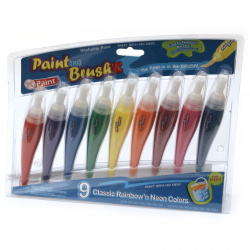 Set of paints in a tube with a brush 9 colors x 24 ml