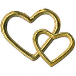 Set of wax hearts 35x37 mm and 26x22 mm Meyco gold -2 pieces