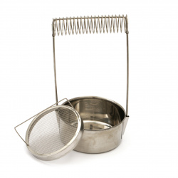 MM Brush Washer Stainless steel container with spiral holder for squeezing and drying brushes 
