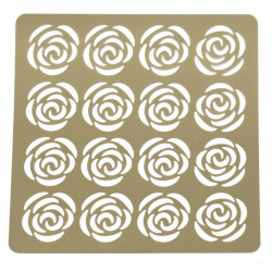 Șablon pentru trandafiri de relief și mix media 20x20 mm
