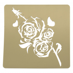 Șablon pentru relief și mix media 20x20 mm trandafir