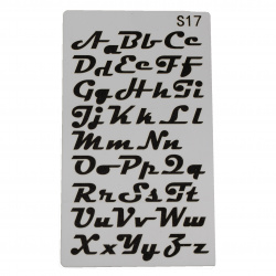 Reusable template universal 180x100 mm alphabet S17