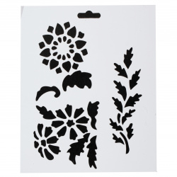 Reusable template universal 205x255 mm - flowers