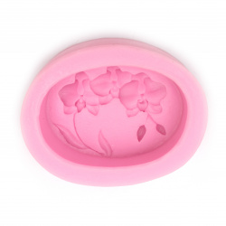 Silicone mold /shape/ oval 90x70x32 mm orchids for cake, biscuits decoration