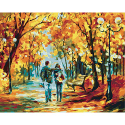 Комплект рисуване по номера 30x40 см -Есенна разходка Ms9251