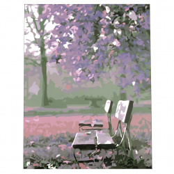 Set de pictură după cifre 30x40 cm - după-amiază violetă în parc Ms9920
