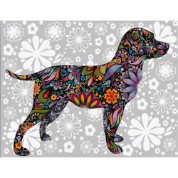 Set pictură după cifre 30x40 cm - Mozaic câine Ms9841