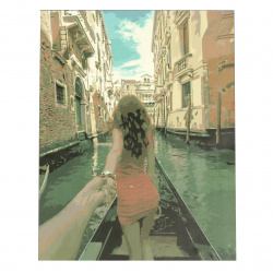 Ζωγραφική με αριθμούς 30x40 cm -γυναίκα στην Βενετία  Ms9764