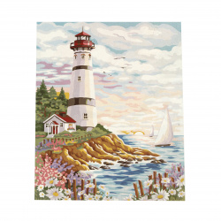Paint by Numbers Kit, 40x50 cm - "House by the Lighthouse" Ms8272