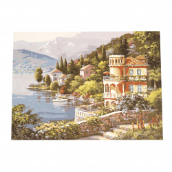 Σετ ζωγραφικής με αριθμούς 40x50 cm - Σπίτι δίπλα στη λίμνη Ms8507