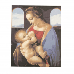 Paint by Number Kit, 40x50 cm - Madonna with Child Ms9617