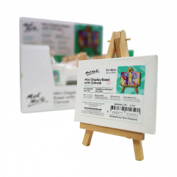 Mini Wooden Tripod Stand, 115 mm, with Canvas Frame, 80x100 mm, MM Mini Display