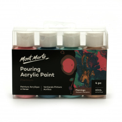 Mont Marte Acrylic Pouring Paint, Set 4 colors, 60 ml - Flamingo