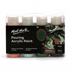 MM Acrylic Pouring Paint Set, 4 Colors, 60 ml - Rainforest