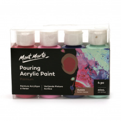 MM Acrylic Pouring Paint Set, 4 Colors, 60 ml - Aurora