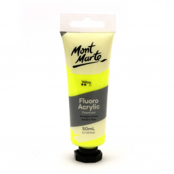 Флуоресцентна акрилна боя Mont Marte Fluoro Acrylic Paint 50 мл - Yellow