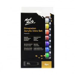 Комплект високо вискозитетна акрилна боя интро гланц MM Dimension Acrylic Intro Set 8 цвята x 18 мл