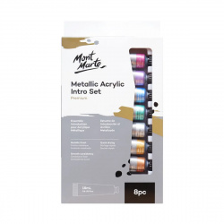 Комплект акрилна боя металик  Mont Marte Metallic Intro Set 8 цвята x 18 мл