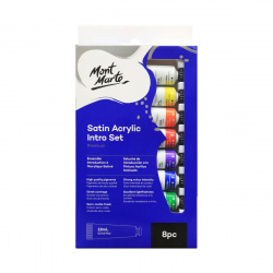 Set vopsea acrilica satinata Mont Marte Satin Intro Set 8 culori x 18 ml