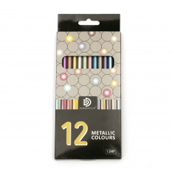 Комплект цветни моливи металик -12 цвята
