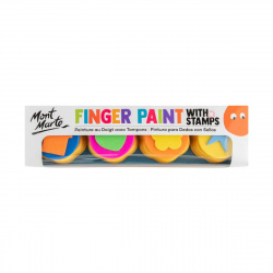 Боя за пръсти с печати Mont Marte Finger Paint with Stamps -4 броя