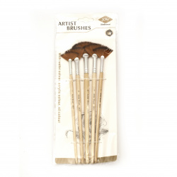Set of 5 Synthetic Sail Brushes for Gouache and Watercolor