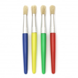 Set of Round Paint Brushes with Natural Hair - 4 pieces