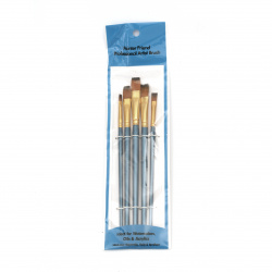 Set of Paint Brushes, Synthetic and Flat - 5 pieces