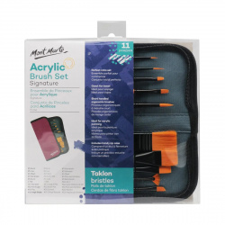 Mont Marte Acrylic Brush Set in Case - 11 Pieces