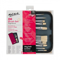 Mont Marte Oil Paint Brush Set in Case - 11 Pieces