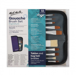 Mont Marte Gouache Brush Set in Case - 11 Pieces