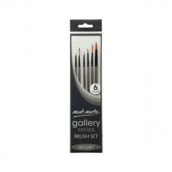 Mont Marte SGallery Series Brush Set Acrylic - 6 pieces, Taklon detail brushes for acrylic